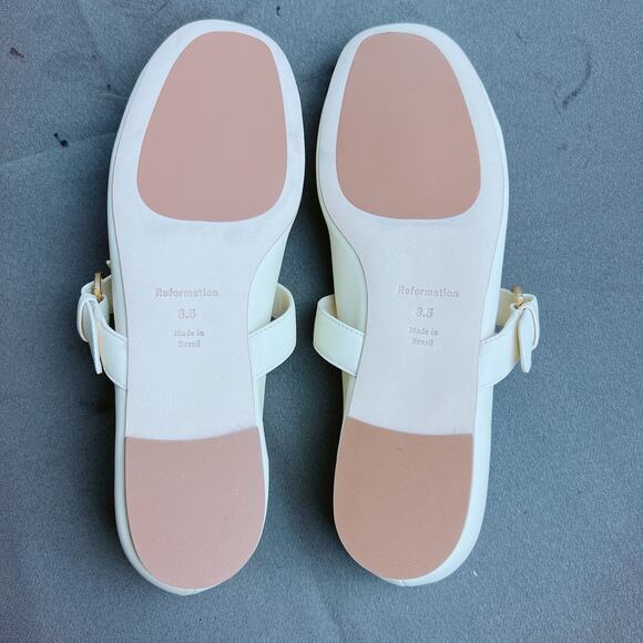 Reformation Bethany Embellished Leather Ballet Flats 8.5 - Picture 2 of 6